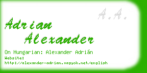 adrian alexander business card