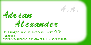 adrian alexander business card